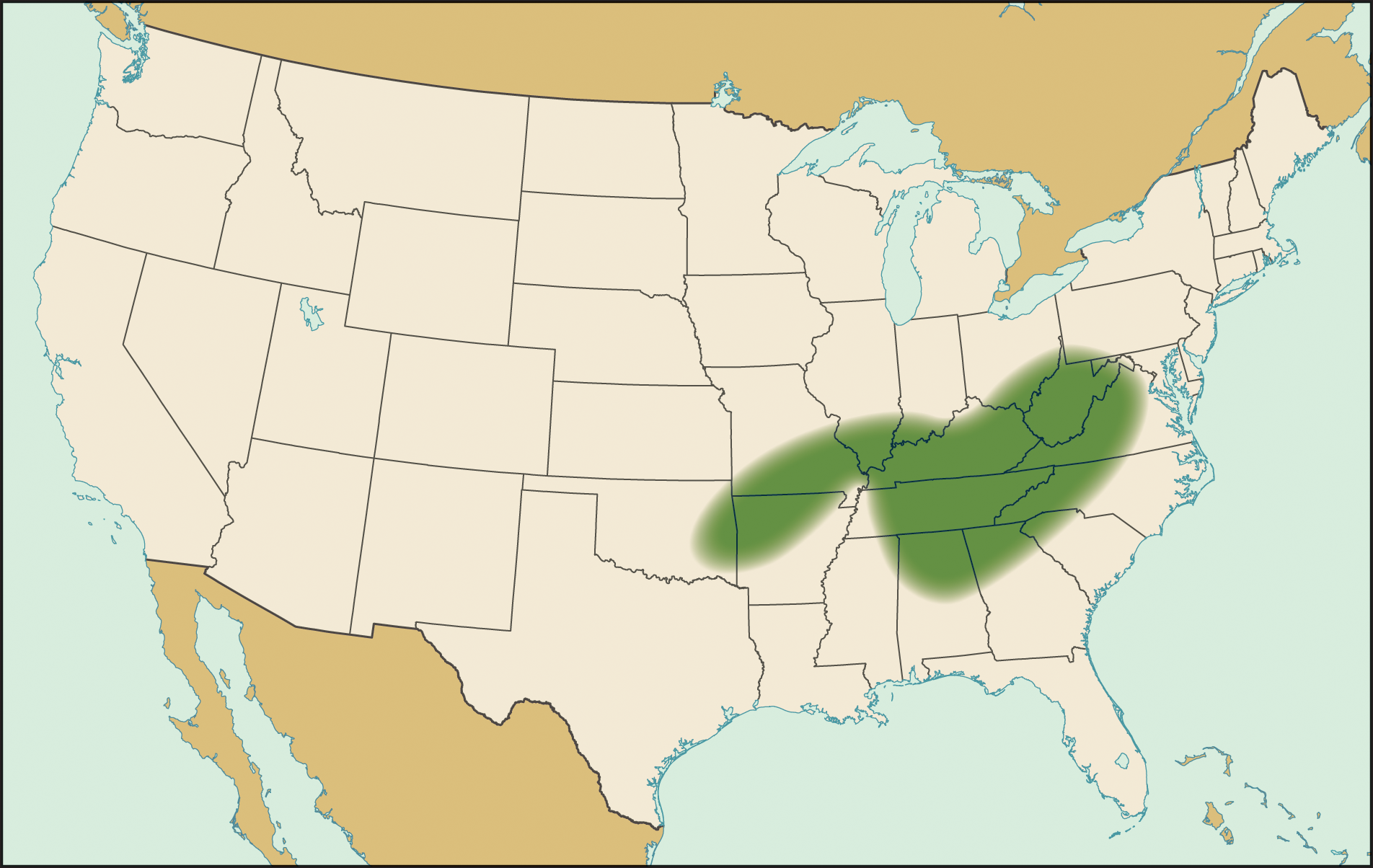 A map of the United States locates the Upland South.