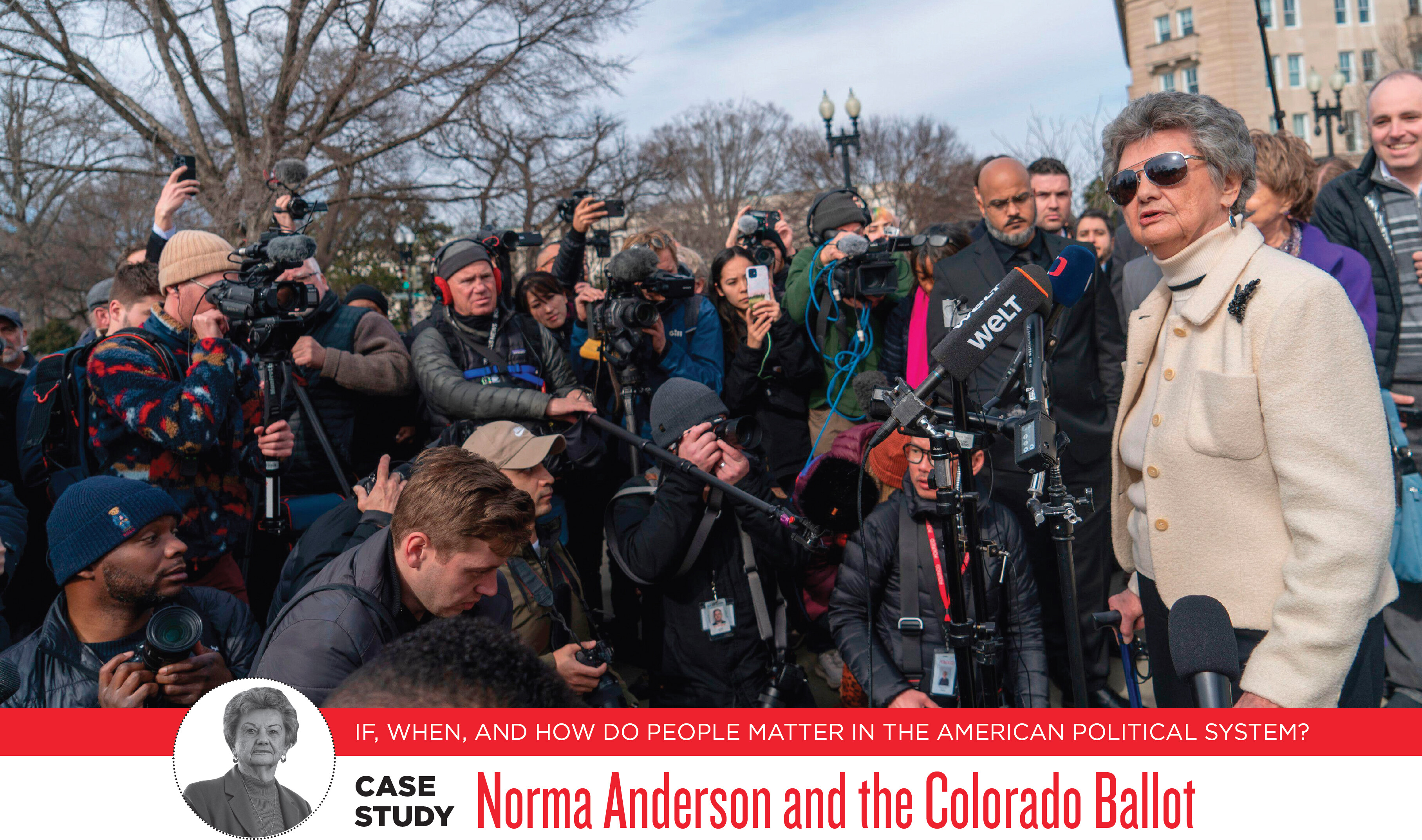 A photo shows Norma Anderson, who tried to get Trump off the California ballot.