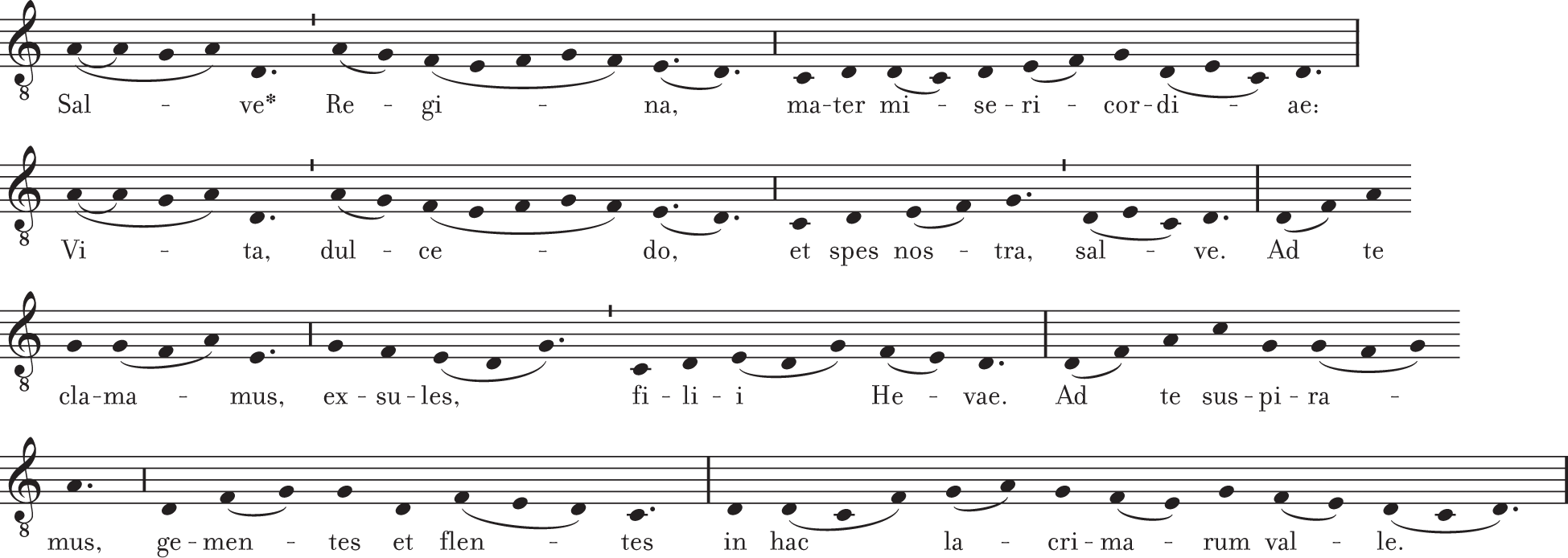 An excerpt from the antiphon of Salve Regina.