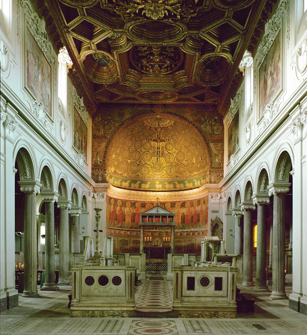 The interior of the Basilica of San Clemente.