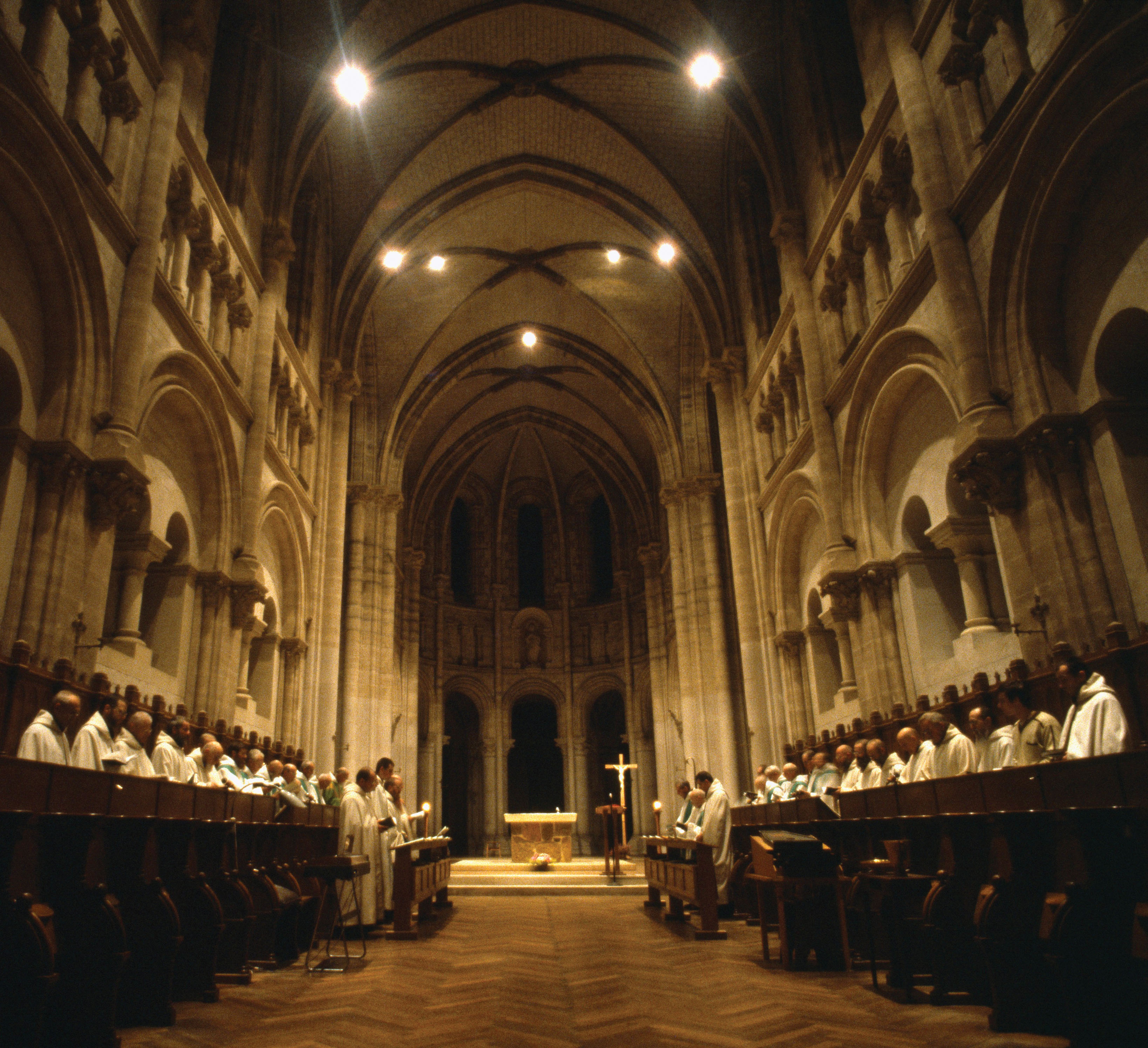 The interior of the abbey of Notre-dame de la trappe.