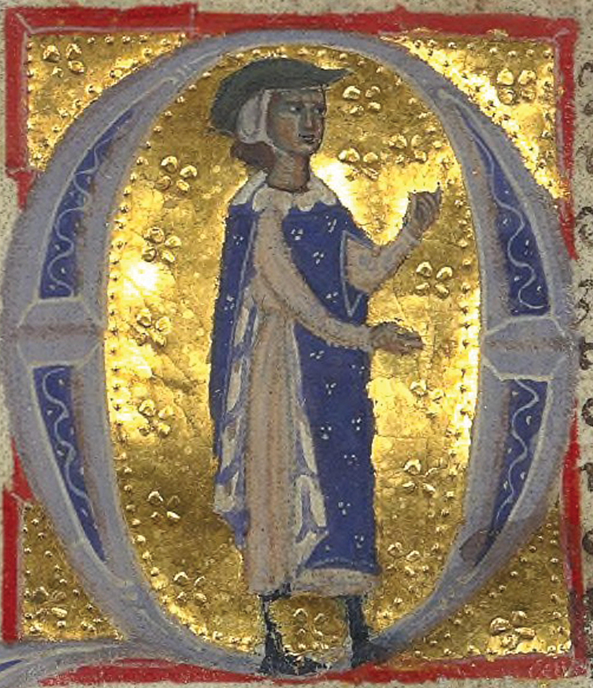 A manuscript illumination shows Bernart de Ventadorn.