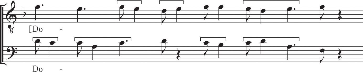 Example b, substitute clausulae from Viderunt omnes.