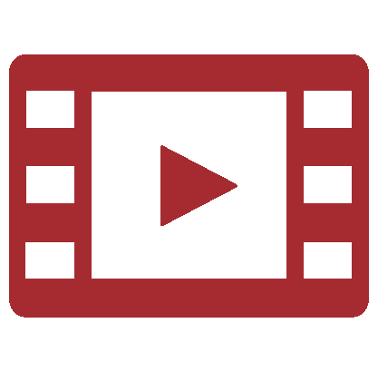 Icon of a play button for a video.