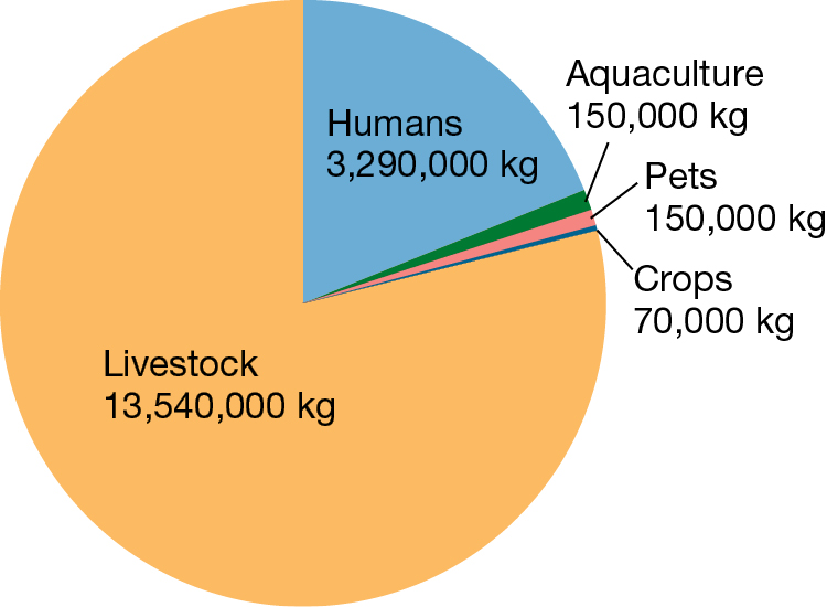A pie chart illustrating antibiotic use.
