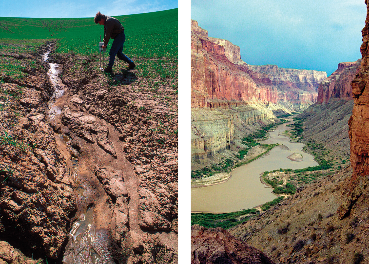 Two photographs of erosion.