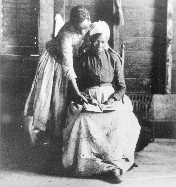 Mother and daughter reading, Mt. Meigs, AB (Rudolf Eickemeyer, 1890)