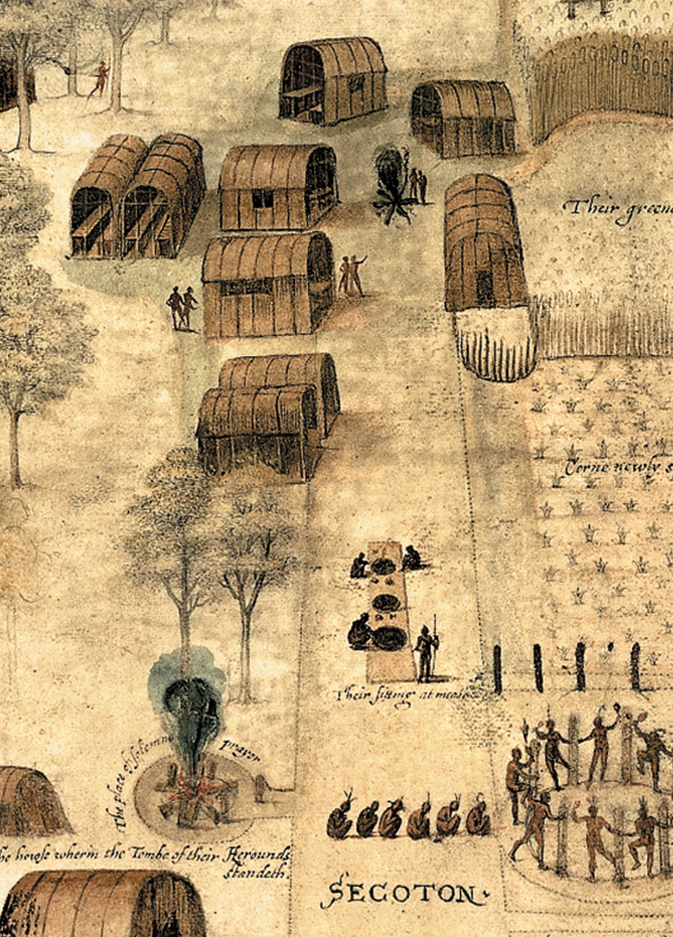 The Village of Secoton, a drawning by John White.