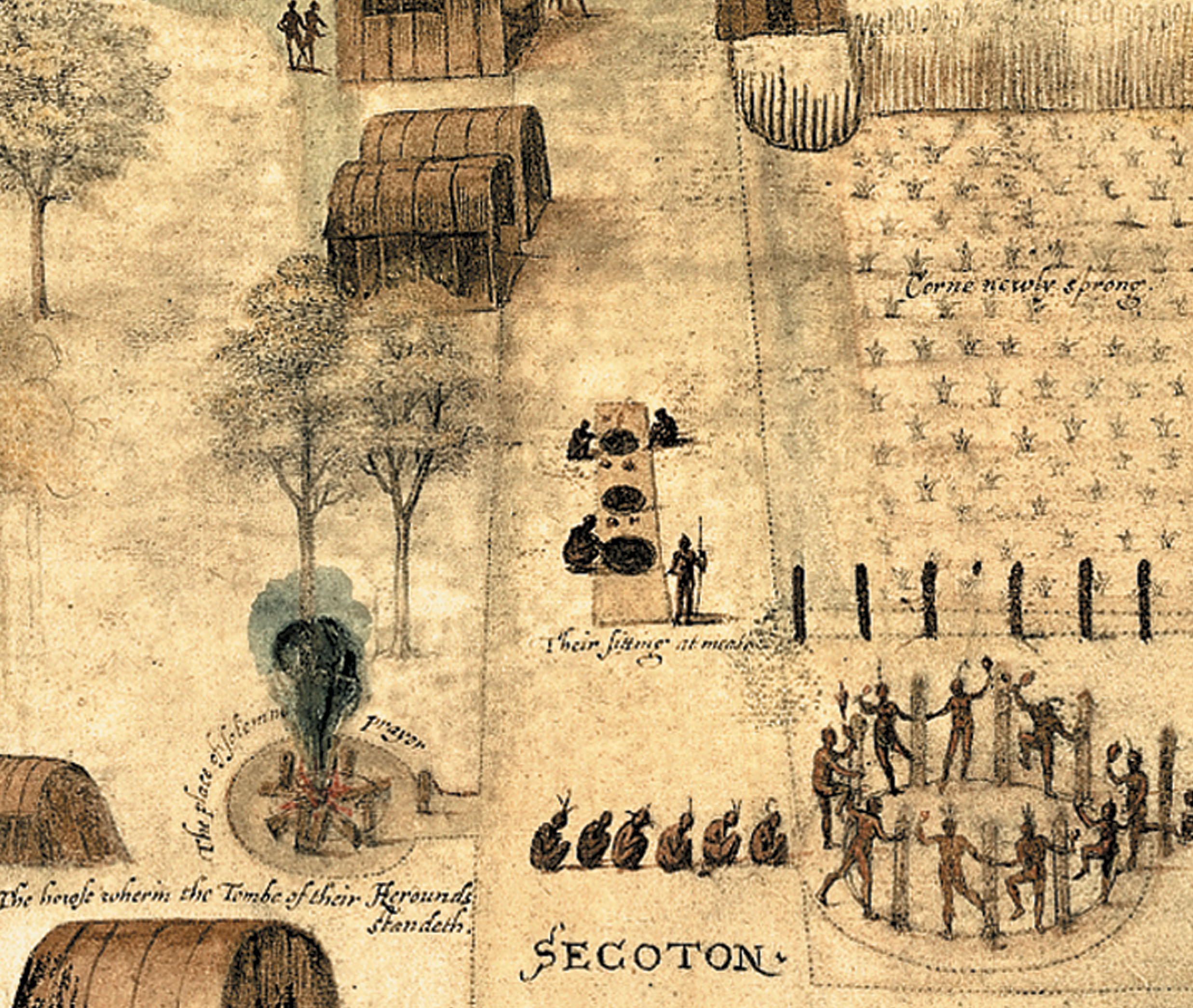 The Village of Secoton, a drawning by John White.