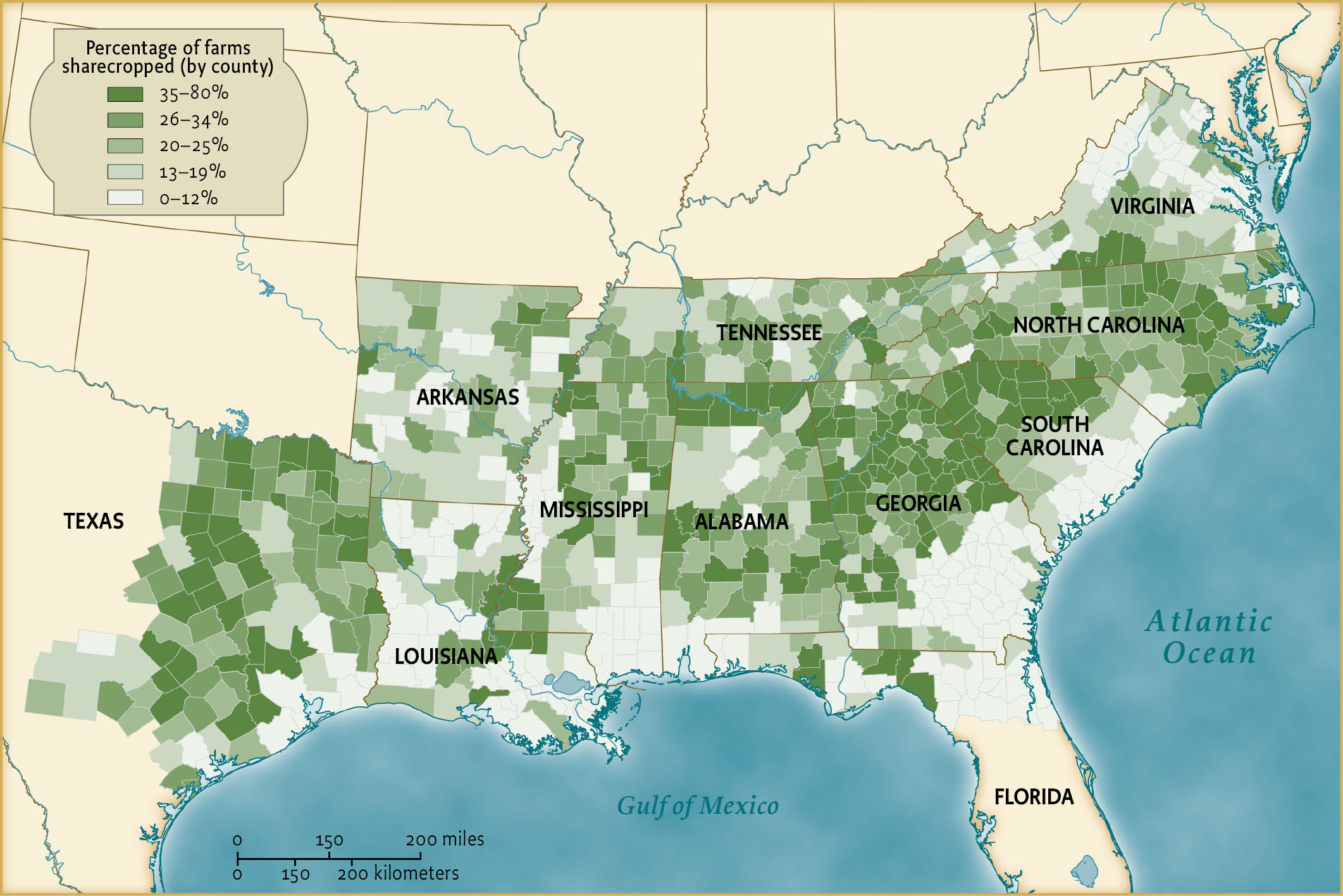 Sharecropping in the South, 1880