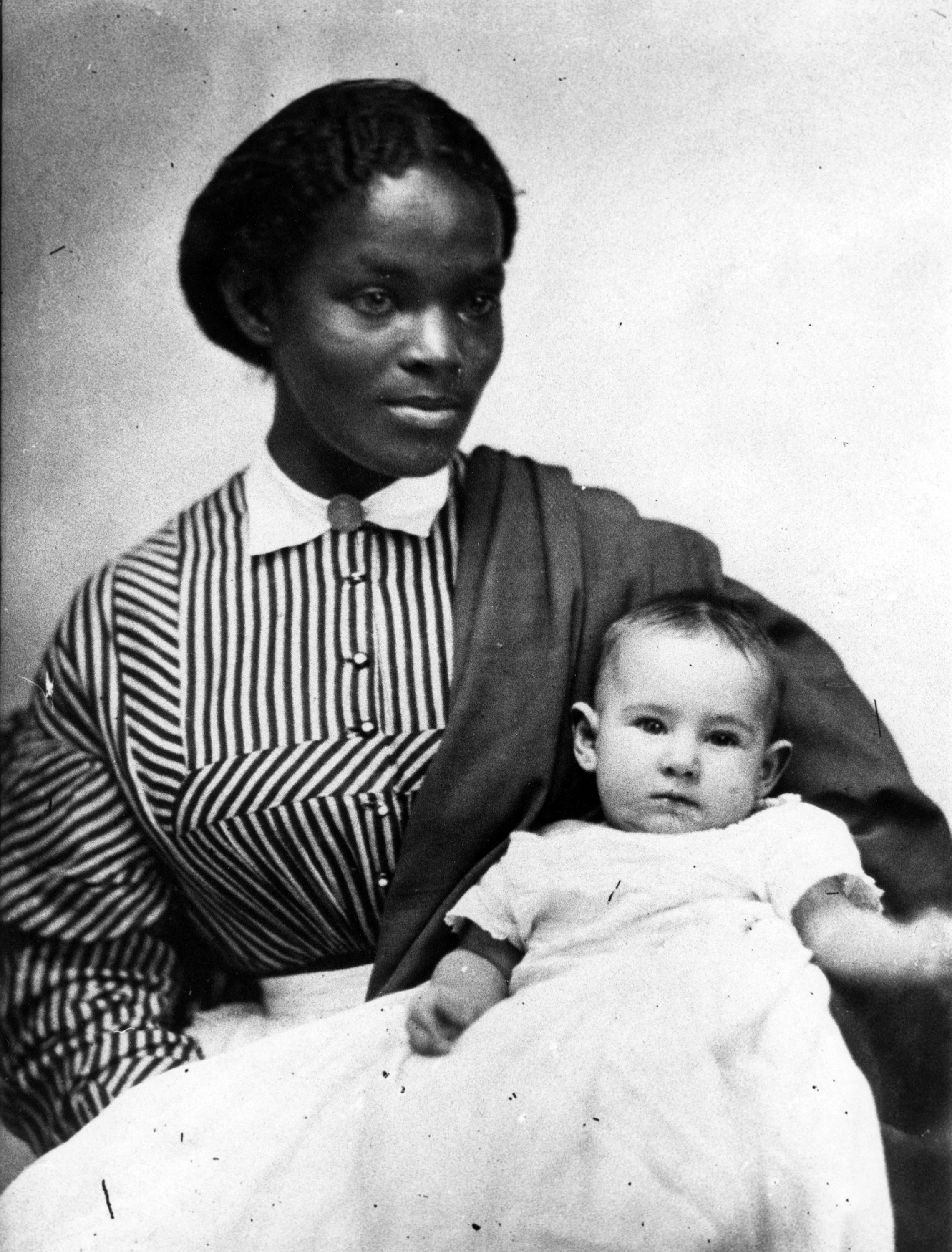 A nursemaid and her charge, from a daguerreotype, ca. 1865