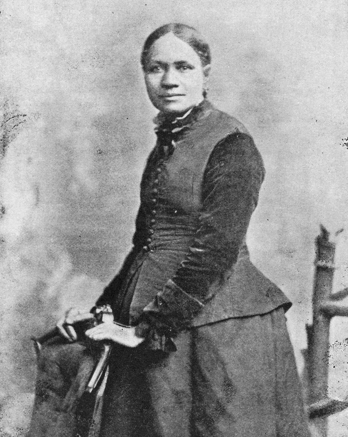 A black-and-white photo of Frances Ellen Watkins Harper.