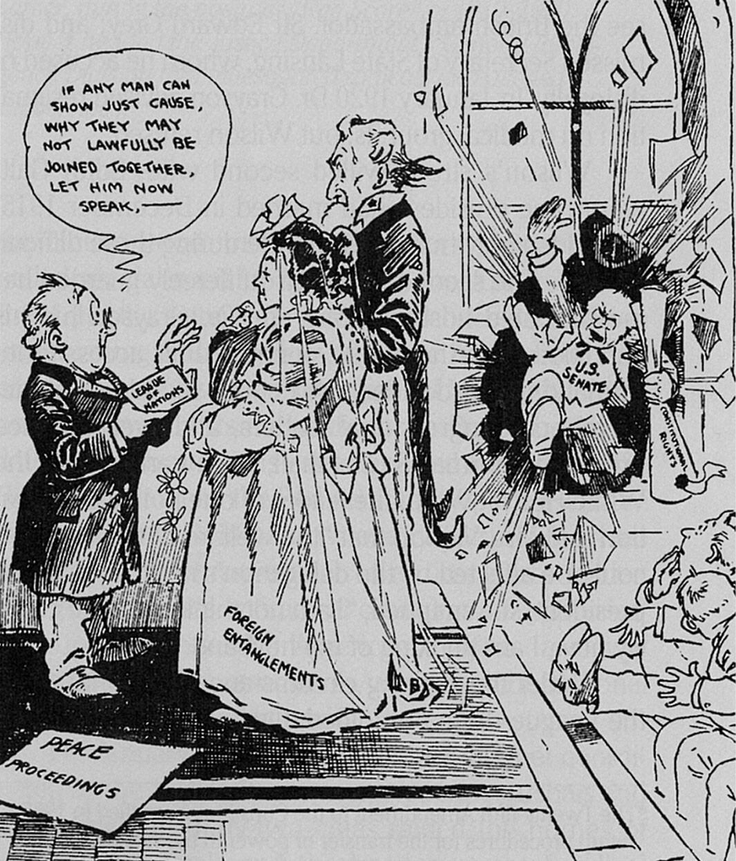 “Interrupting the Ceremony,” cartoon of Senate Opposition