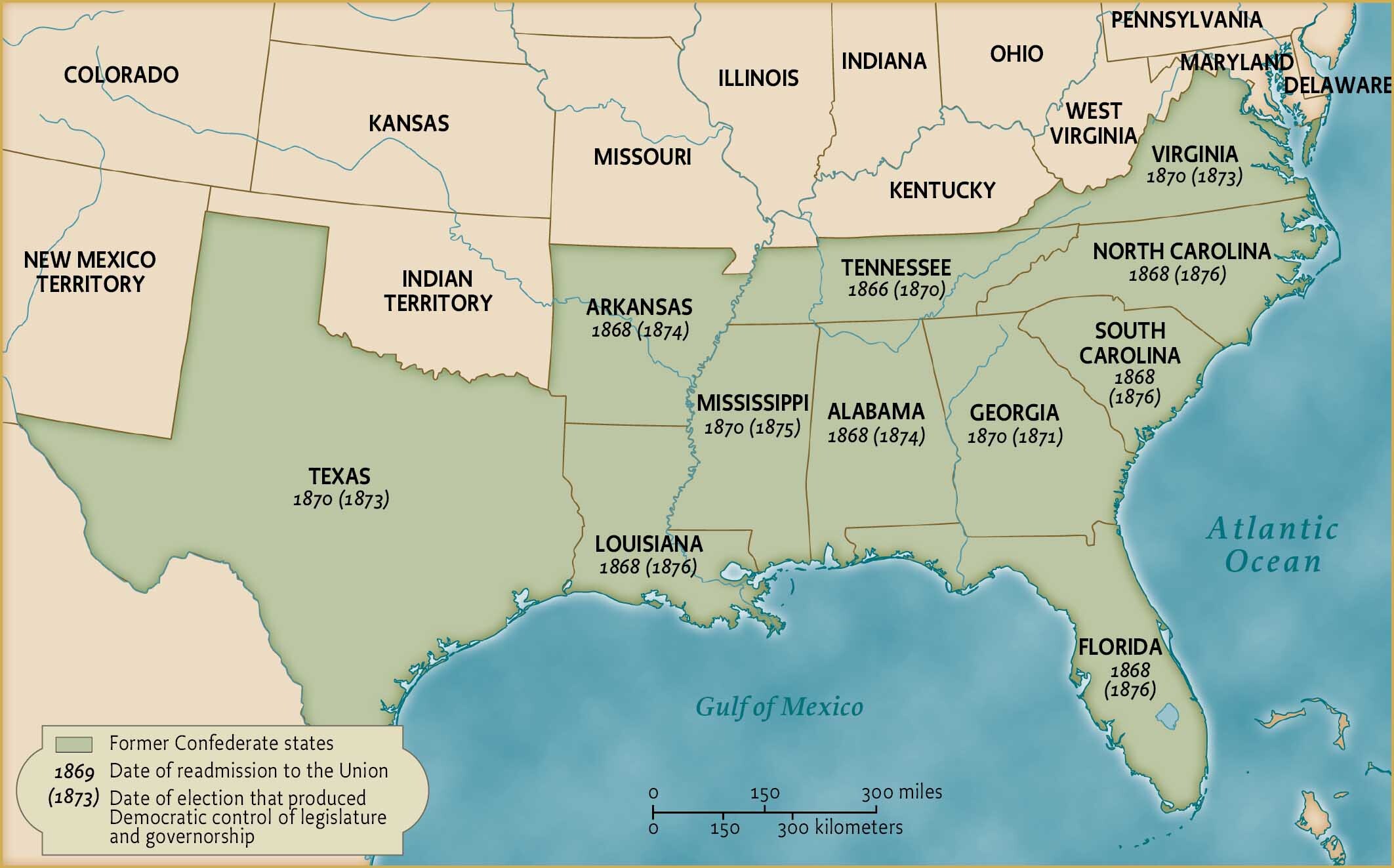 Map of antebellum U.S. showing slave states concentrated across the Deep South.