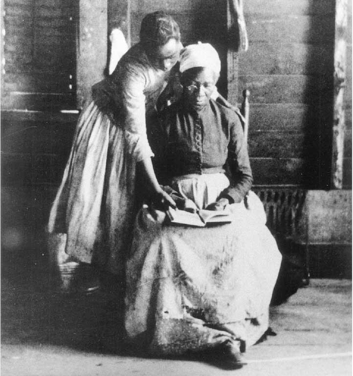 Mother and daughter reading, Mt. Meigs, AB (Rudolf Eickemeyer, 1890)
