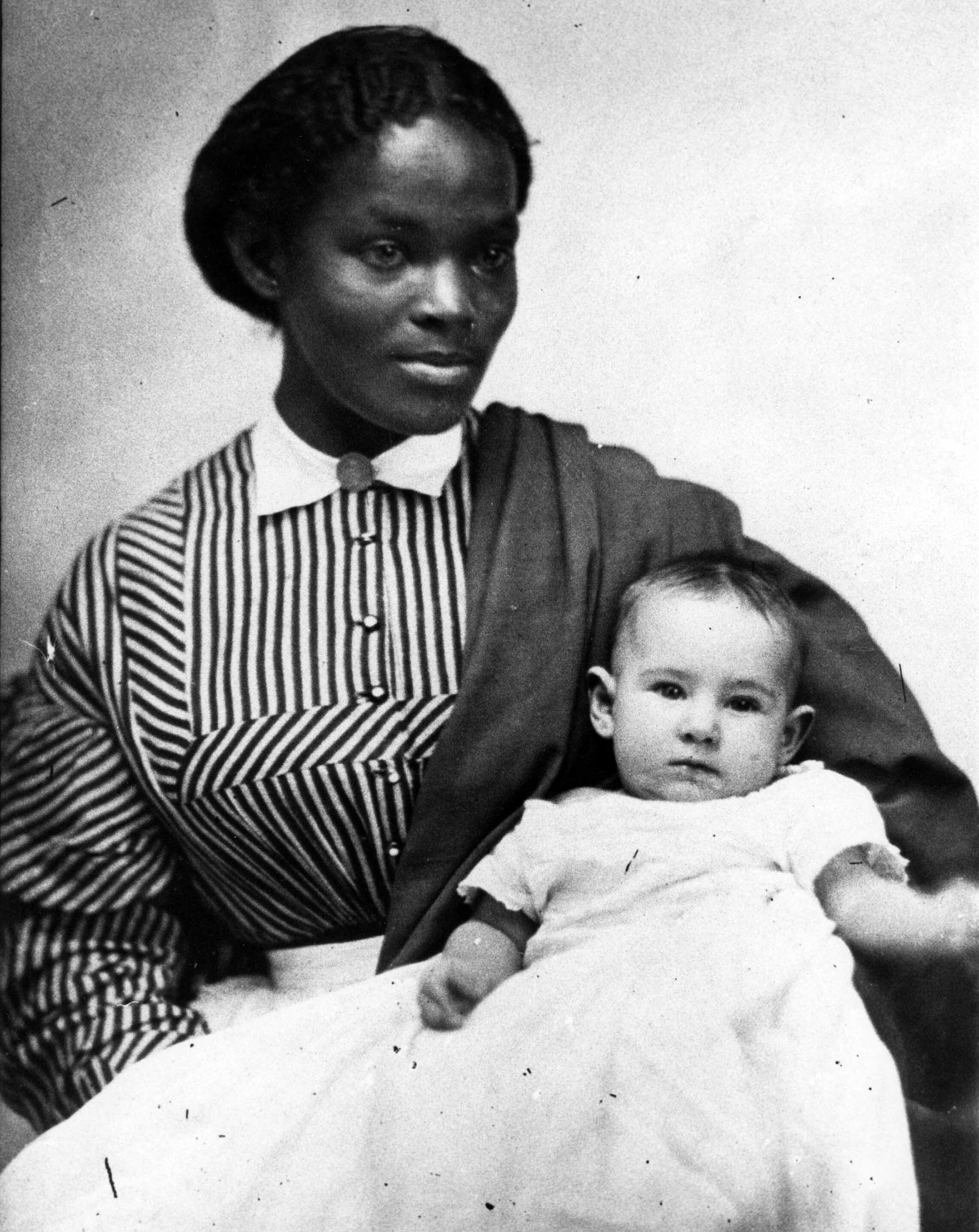 A nursemaid and her charge, from a daguerreotype, ca. 1865