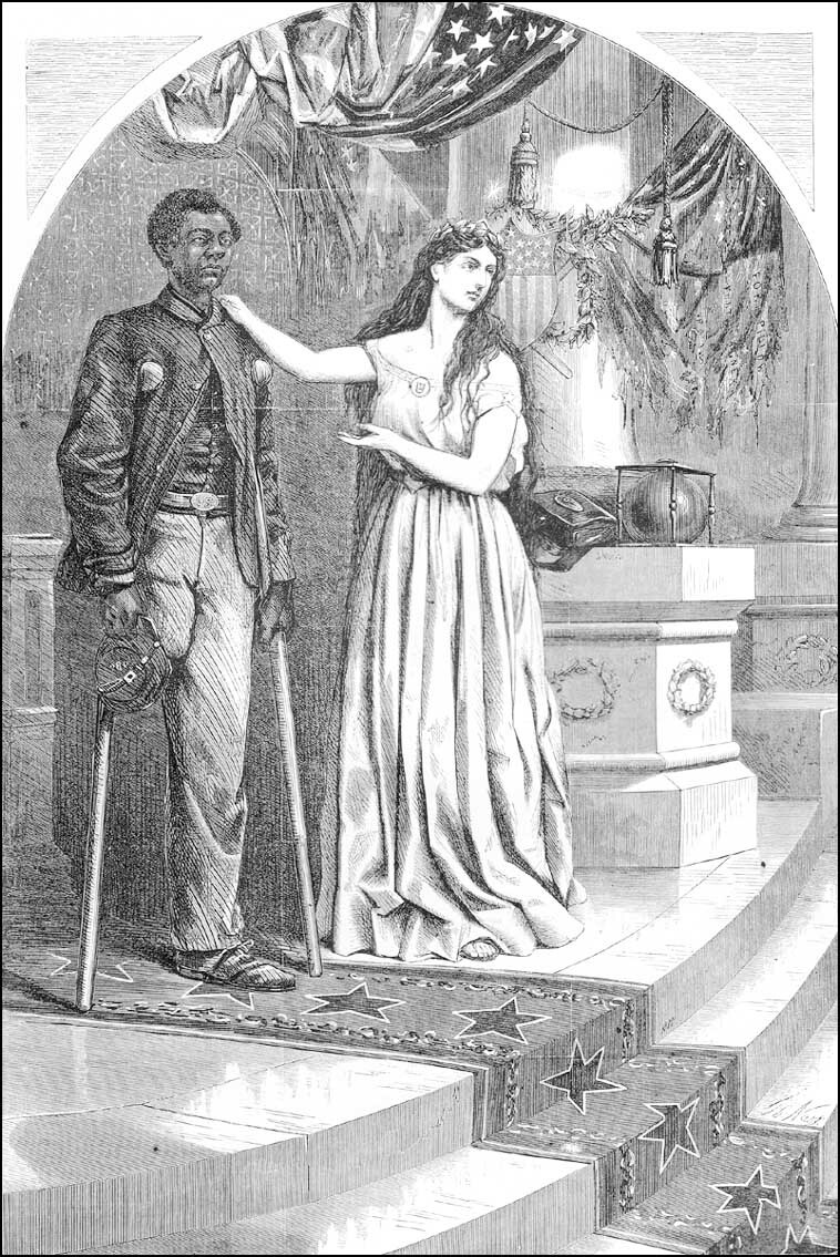 Illustration of couple standing together indoors, suggesting marriage or partnership.