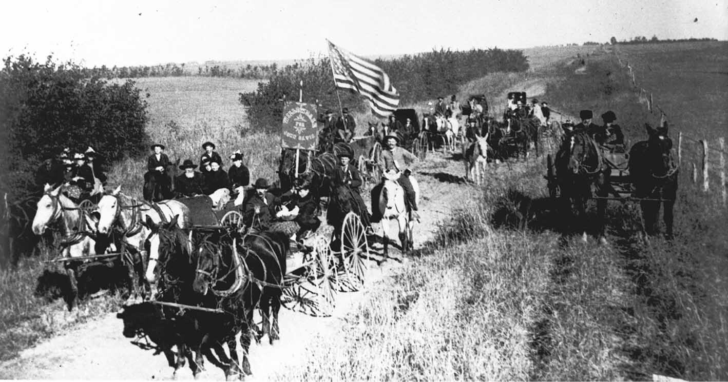 Populists Going to a Parade near Dickinson City KS 1890s