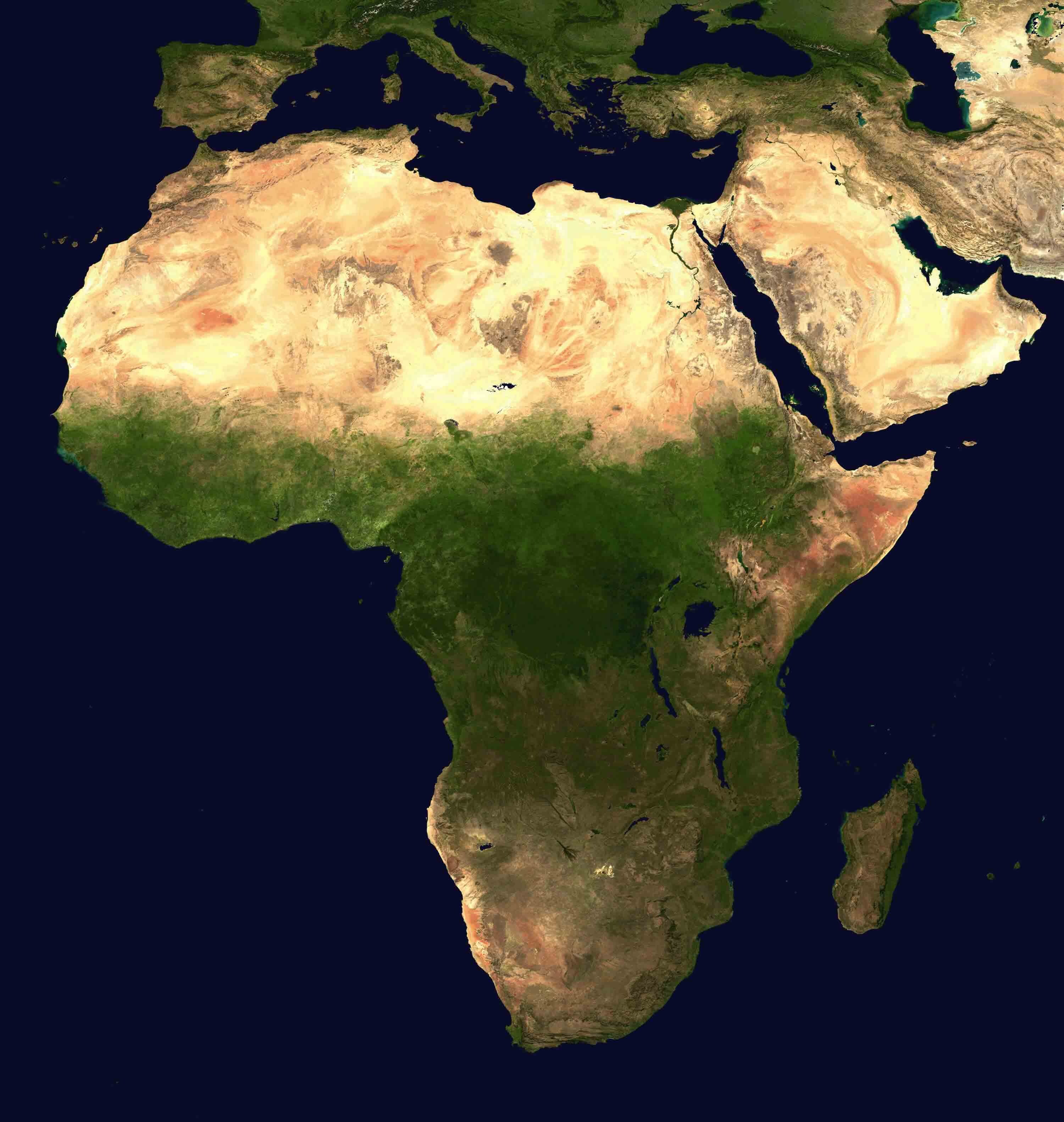Composite aerial view of Africa.