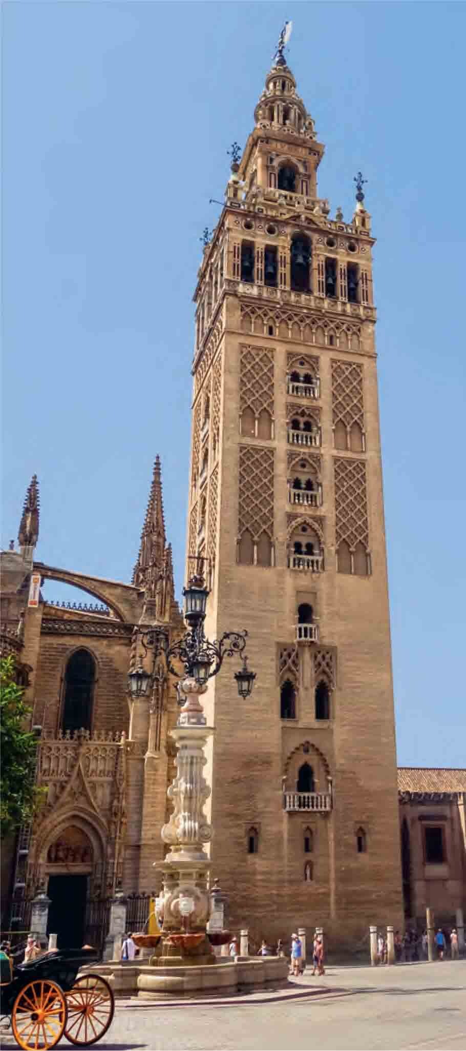 Bell tower built of fired brick with marble columns.
