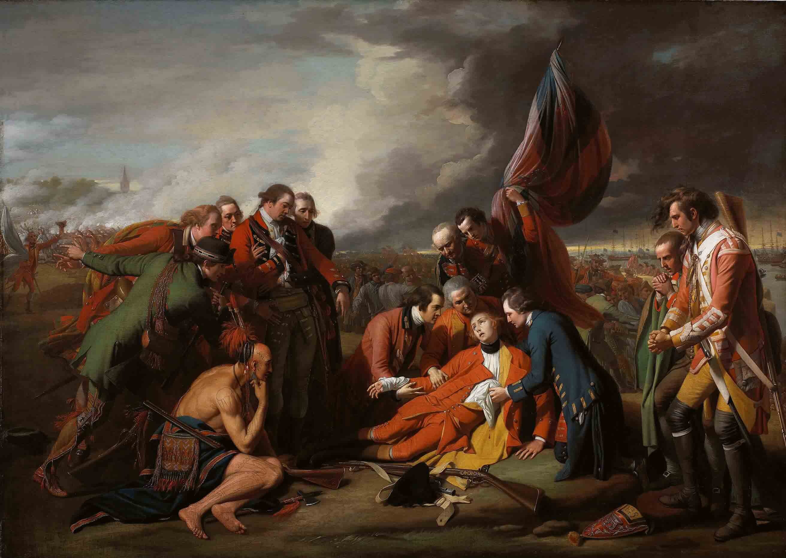Oil painting, a battlefield death scene.