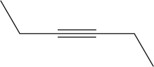 A chair-shaped skeletal structural formula shows a triple bond along its horizontal portion.