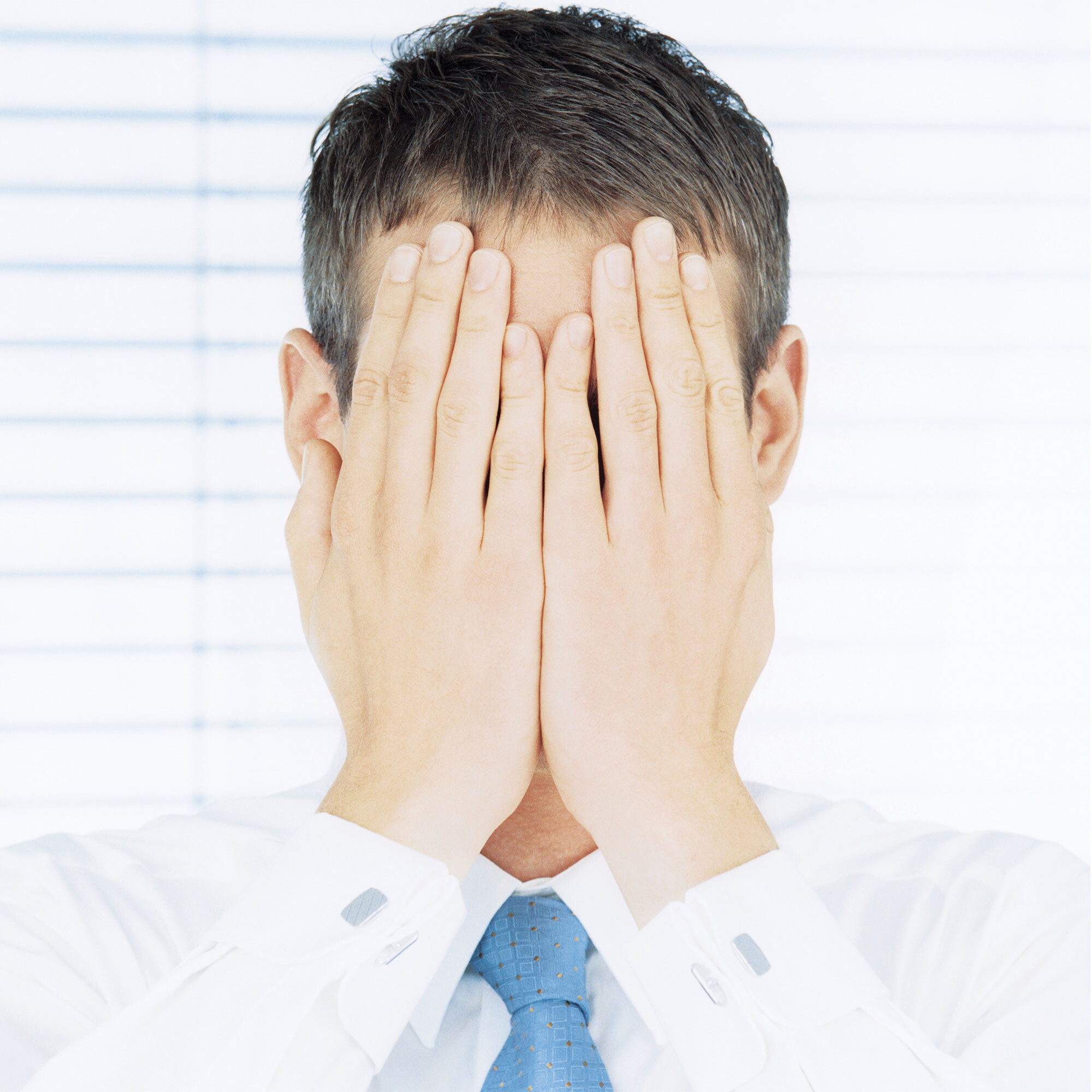 A photo of a man dressed in business attire followed by a case study of a man with syphilis.