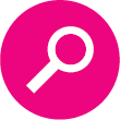 Part 1 symbol pink magnifying glass icon