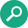 Part 3 symbol green magnifying glass icon