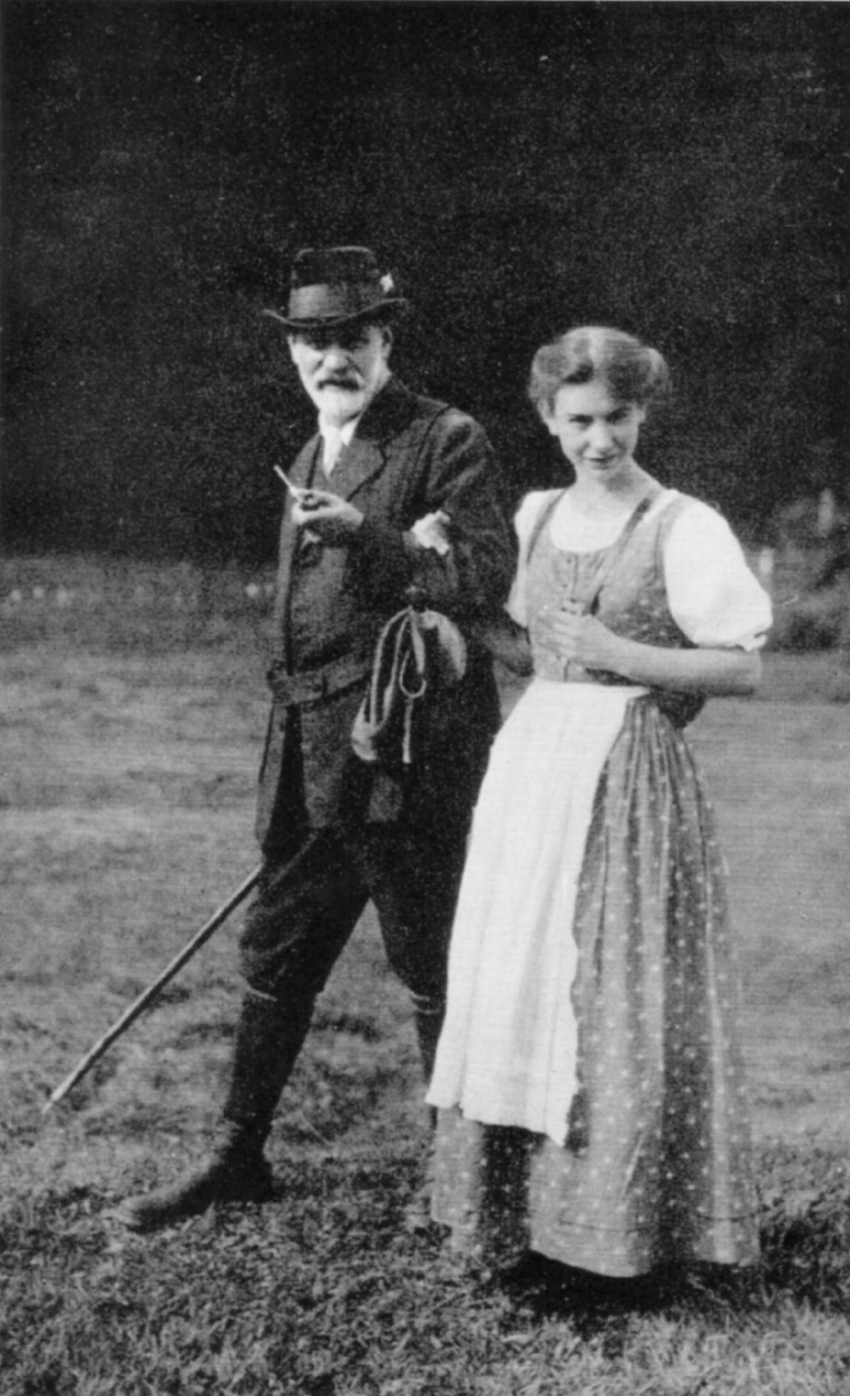 Anna Freud with her father.