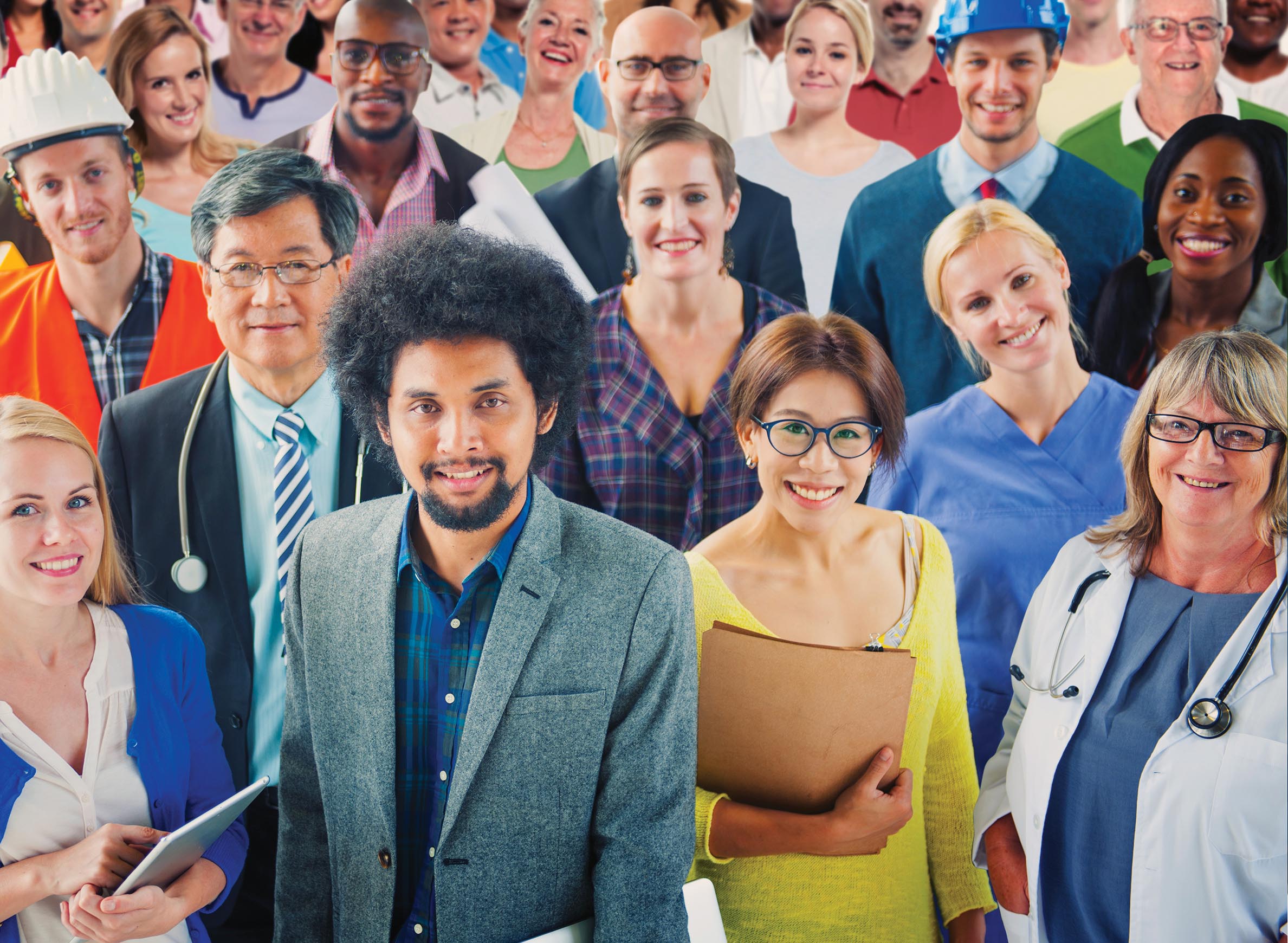 A crowd of professionals.