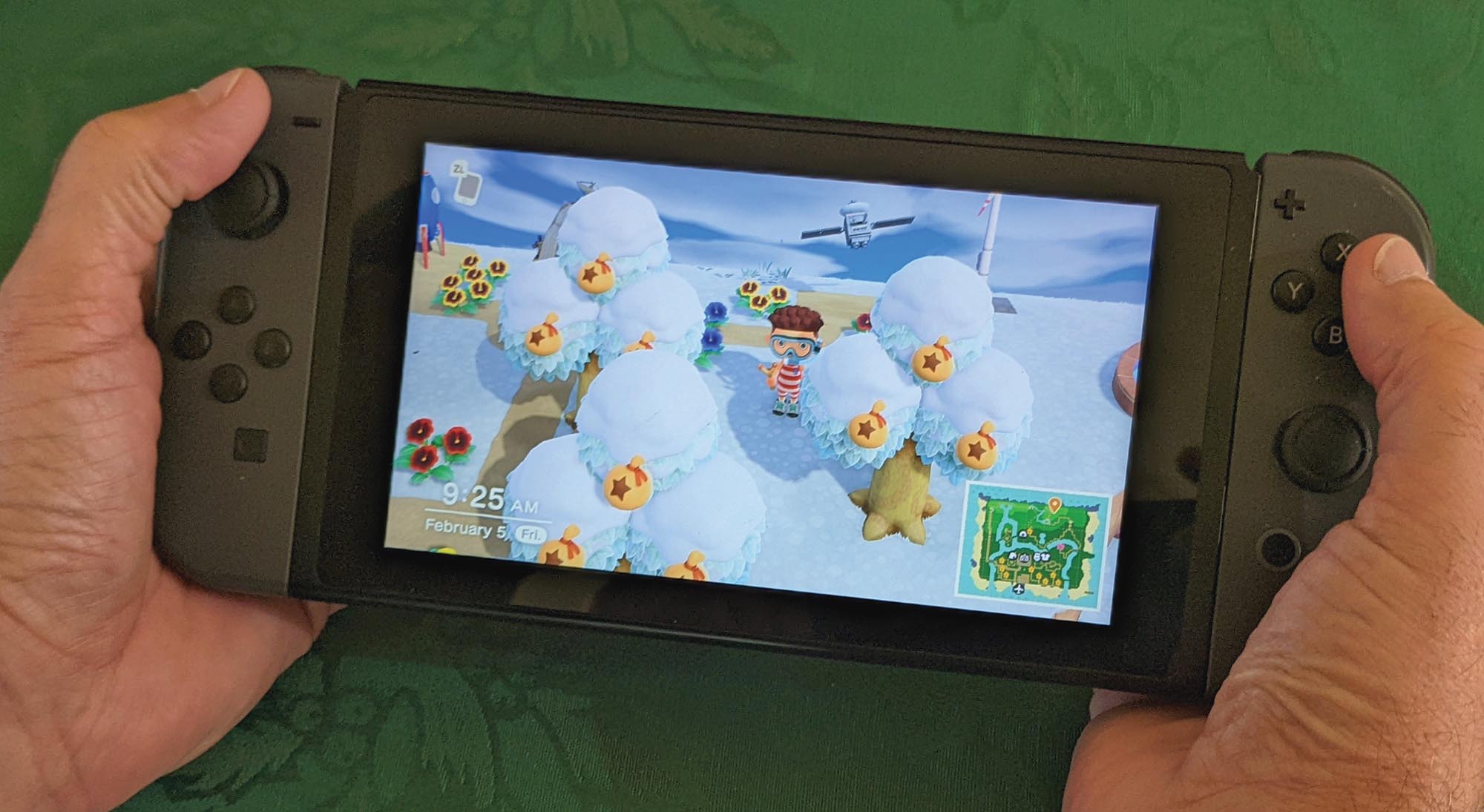 A handheld gaming console.