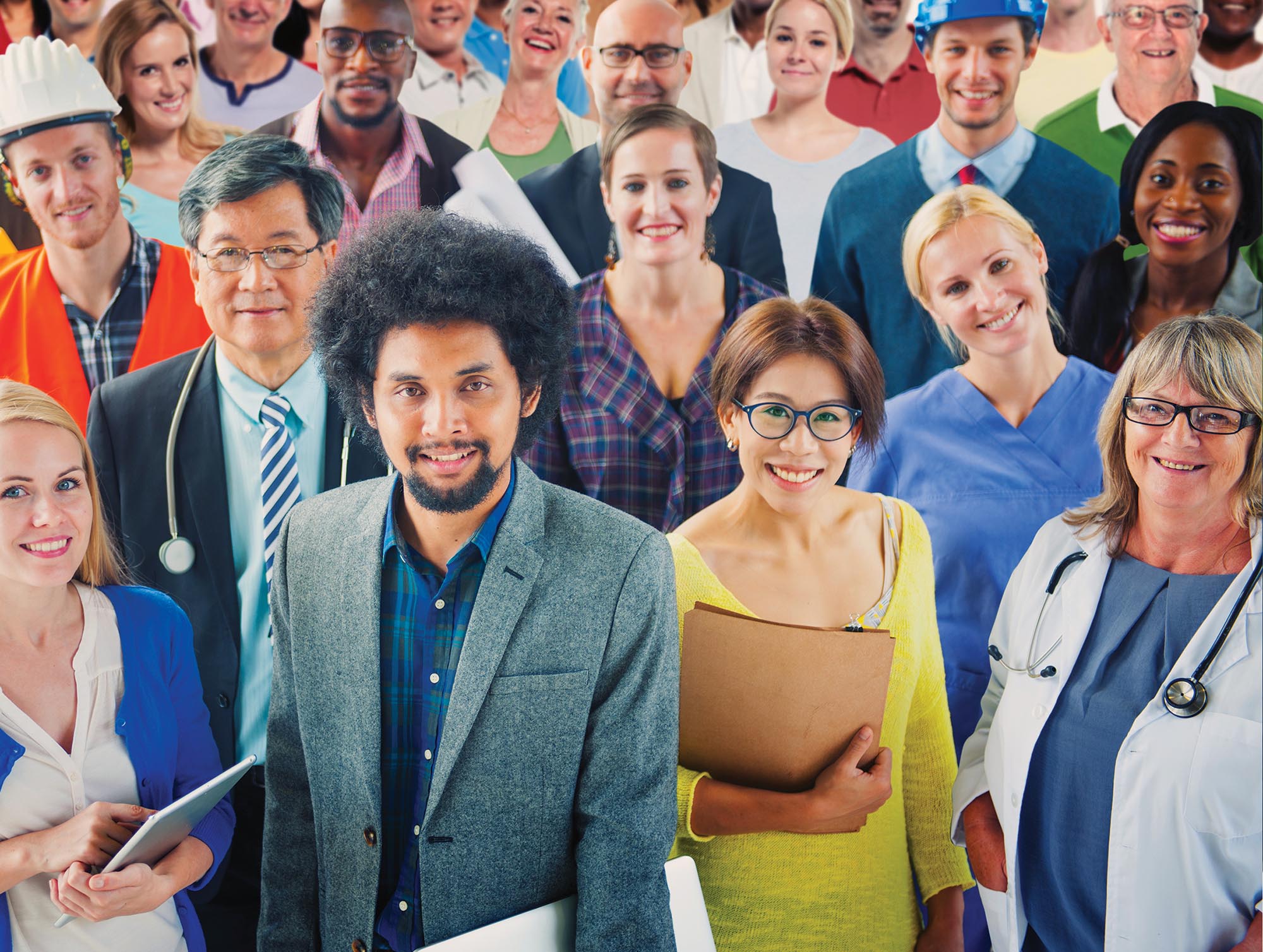 A crowd of professionals.