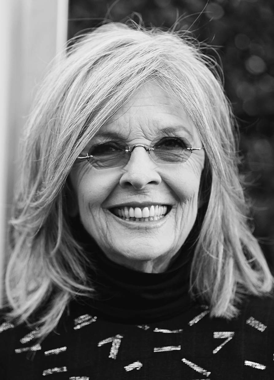 A photo of Diane Keaton with visible wrinkles on her face.