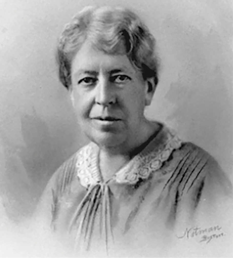 A black and white portrait of Mary Whiton Calkins.
