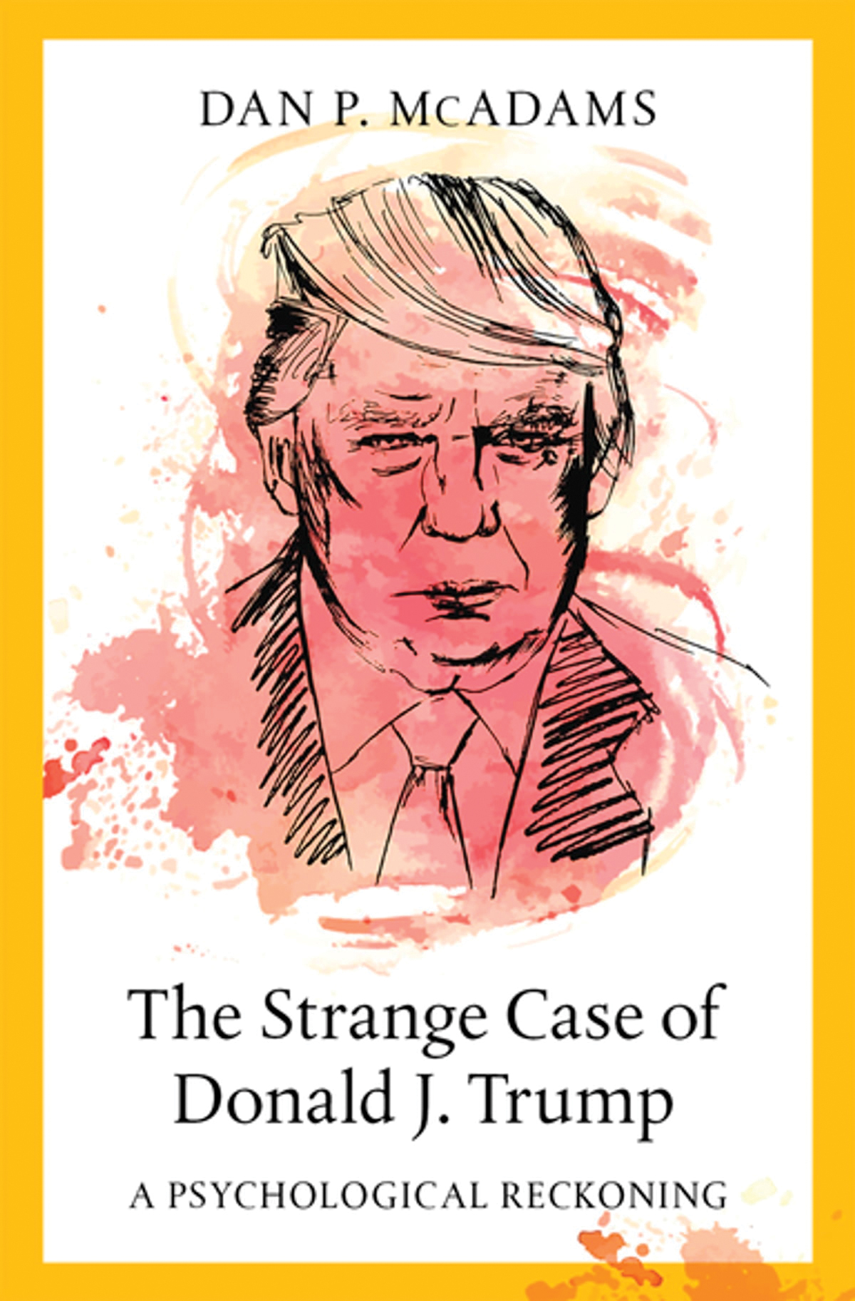 A book cover shows the book titled “The Strange Case of Donald J Trump.”