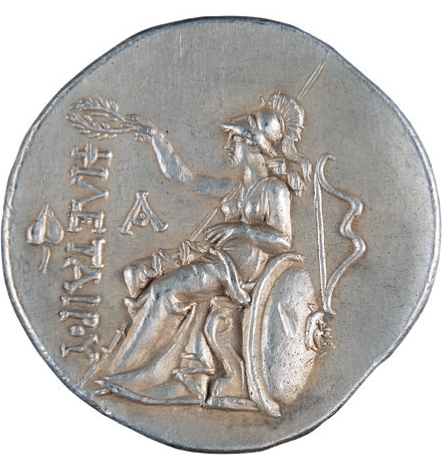 Hellenistic Currency A silver talent issued by King Attalus I of Pergamum in the third century BCE carries a picture of Athena and an inscription in Greek. Pergamum, capital of the Attalid kingdom in western Asia Minor, was modeled on Athens.