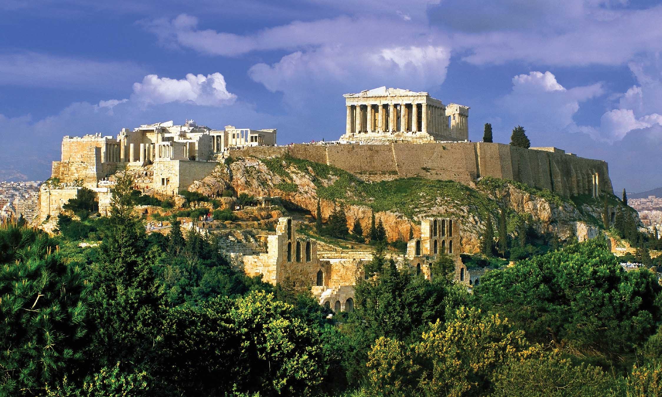 The Acropolis of Athens and the Parthenon.