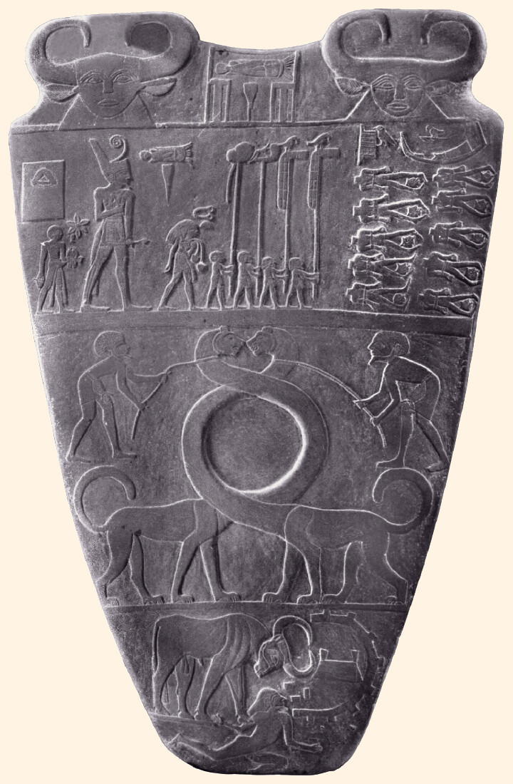 One side of the Narmer palette.