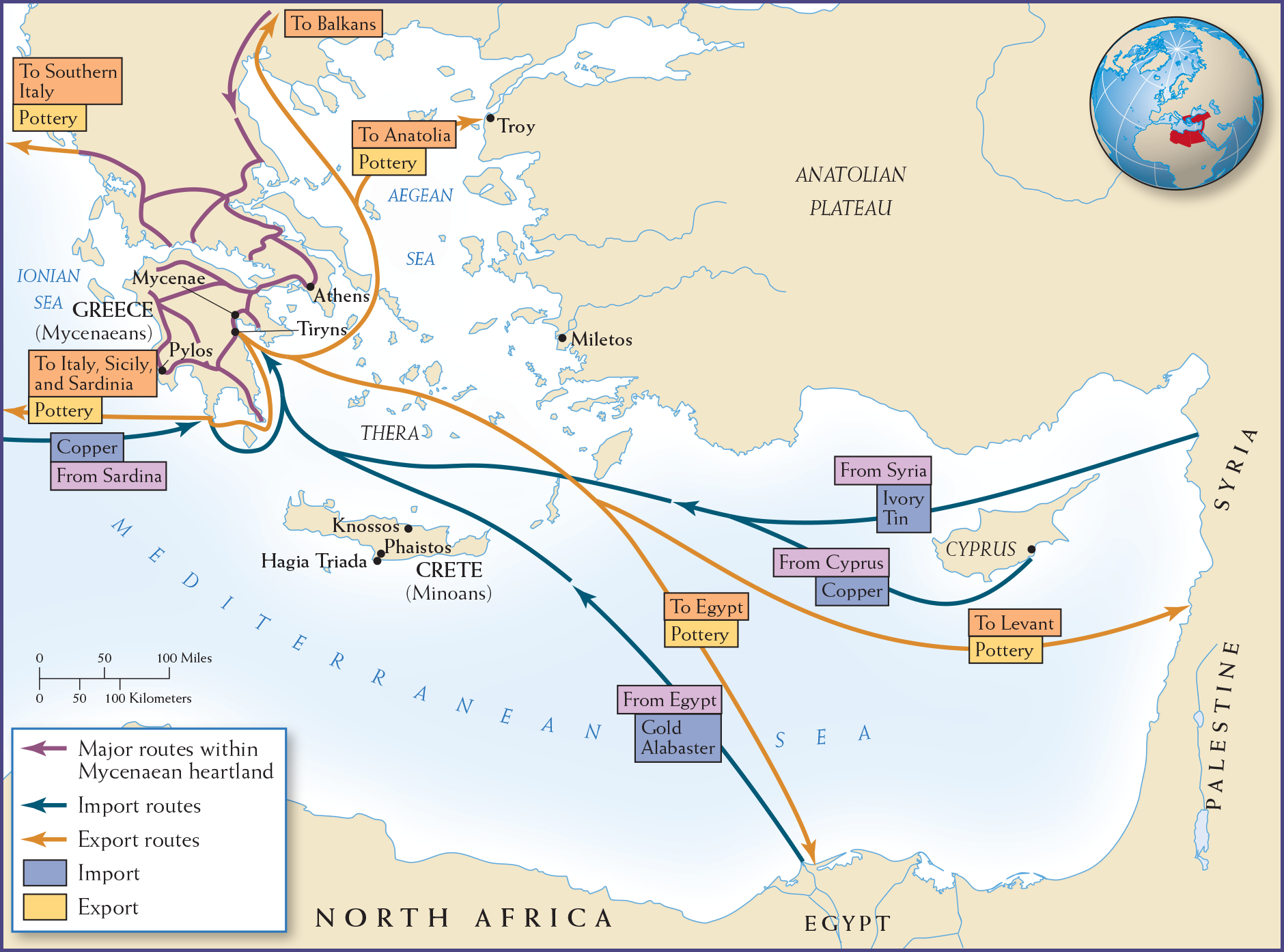 Map 3.6 is titled, “Trade in the Eastern Mediterranean World.”