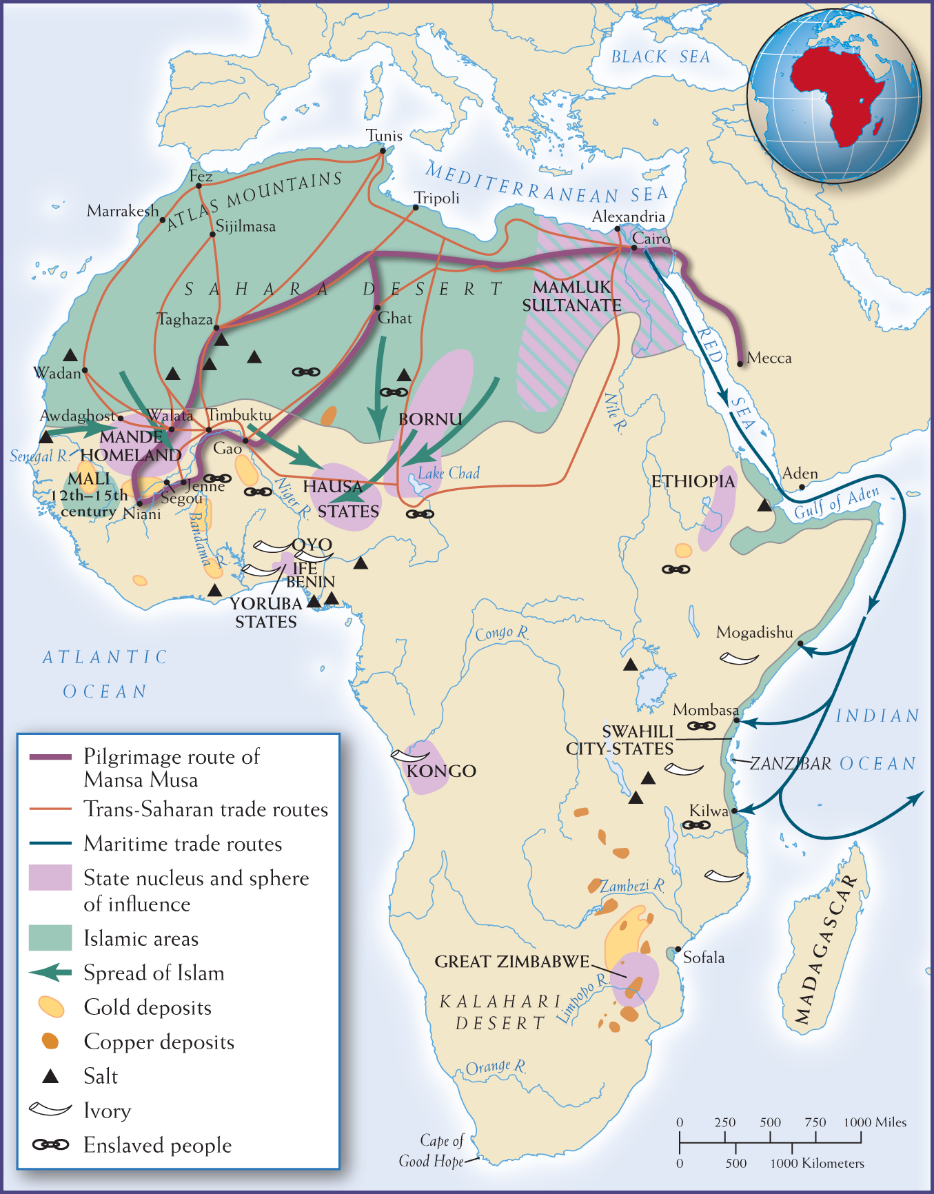Map 10.8 is titled Sub-Saharan Africa, 1300.