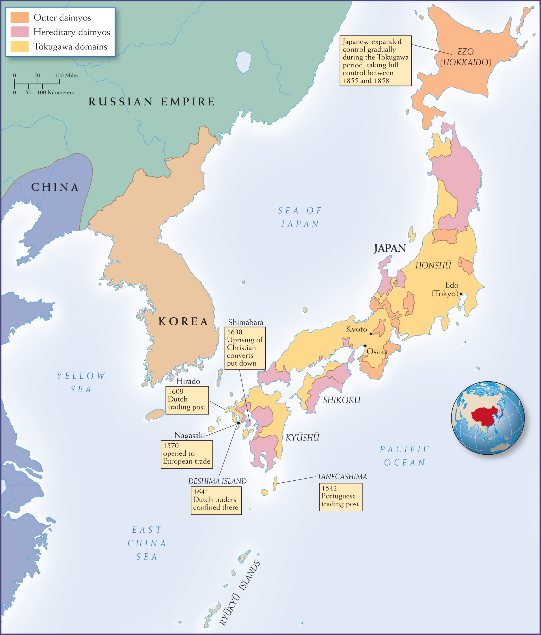 Map 13.6 is titled, Tokugawa Japan, 1603-1867.