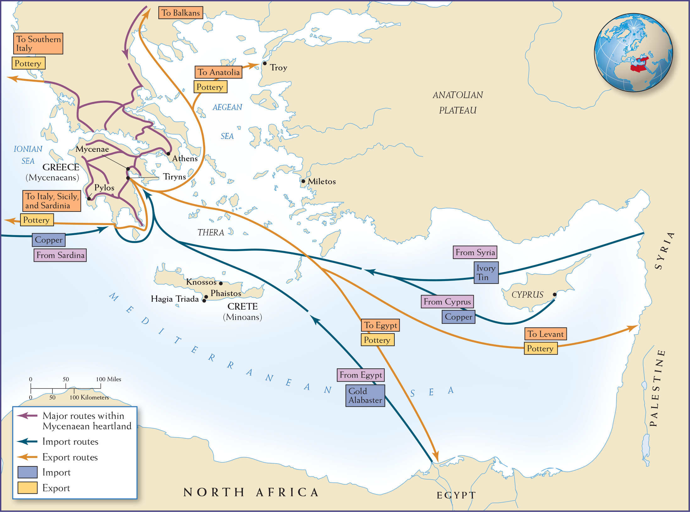 Map 3.6 is titled, “Trade in the Eastern Mediterranean World.”