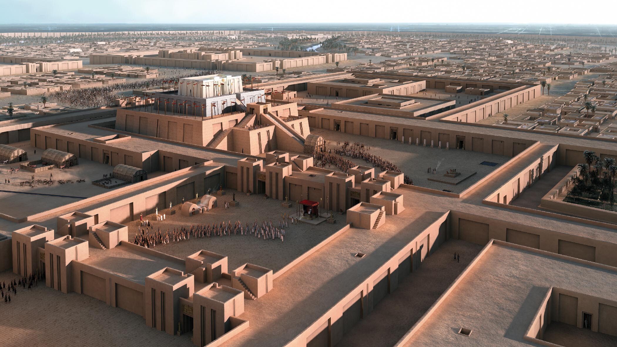 A computer generated reconstruction of a religious festival in Uruk.
