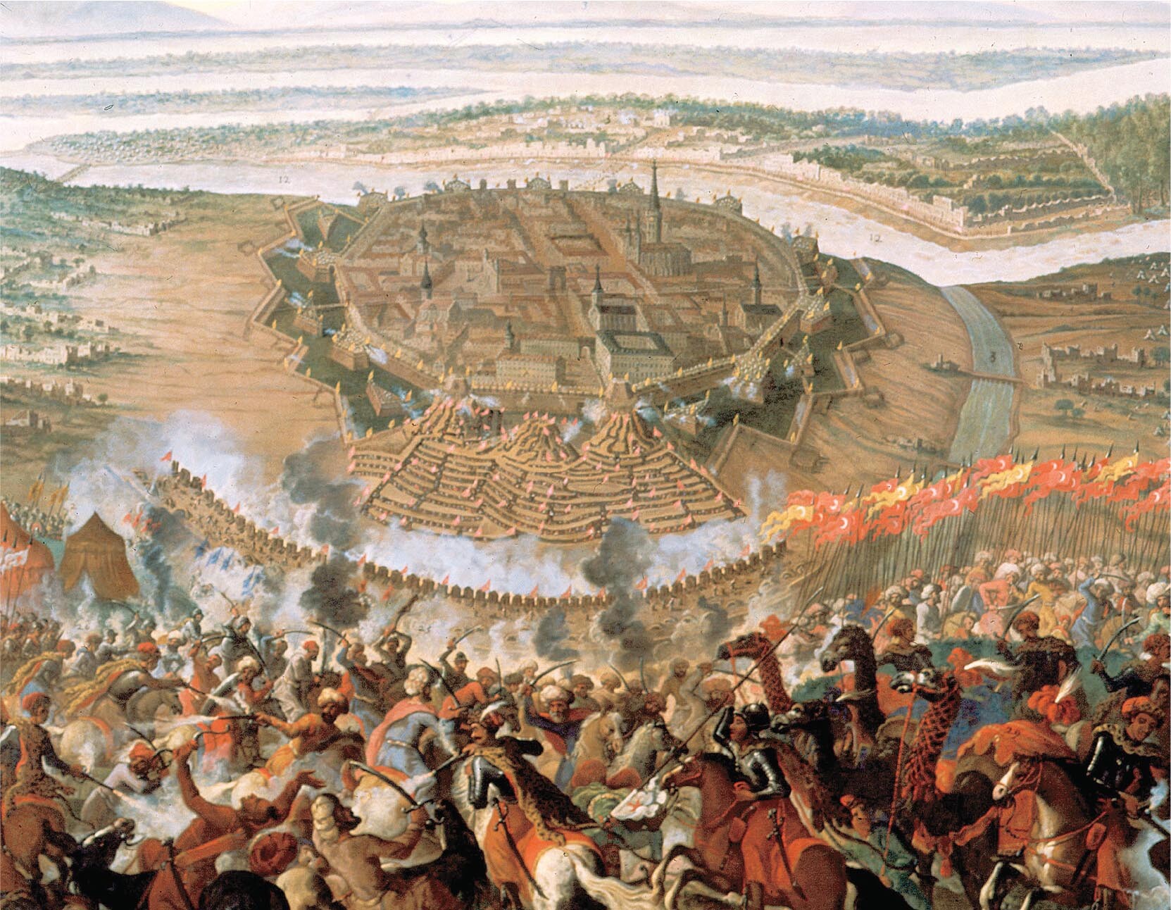 A painting of the siege of Vienna.
