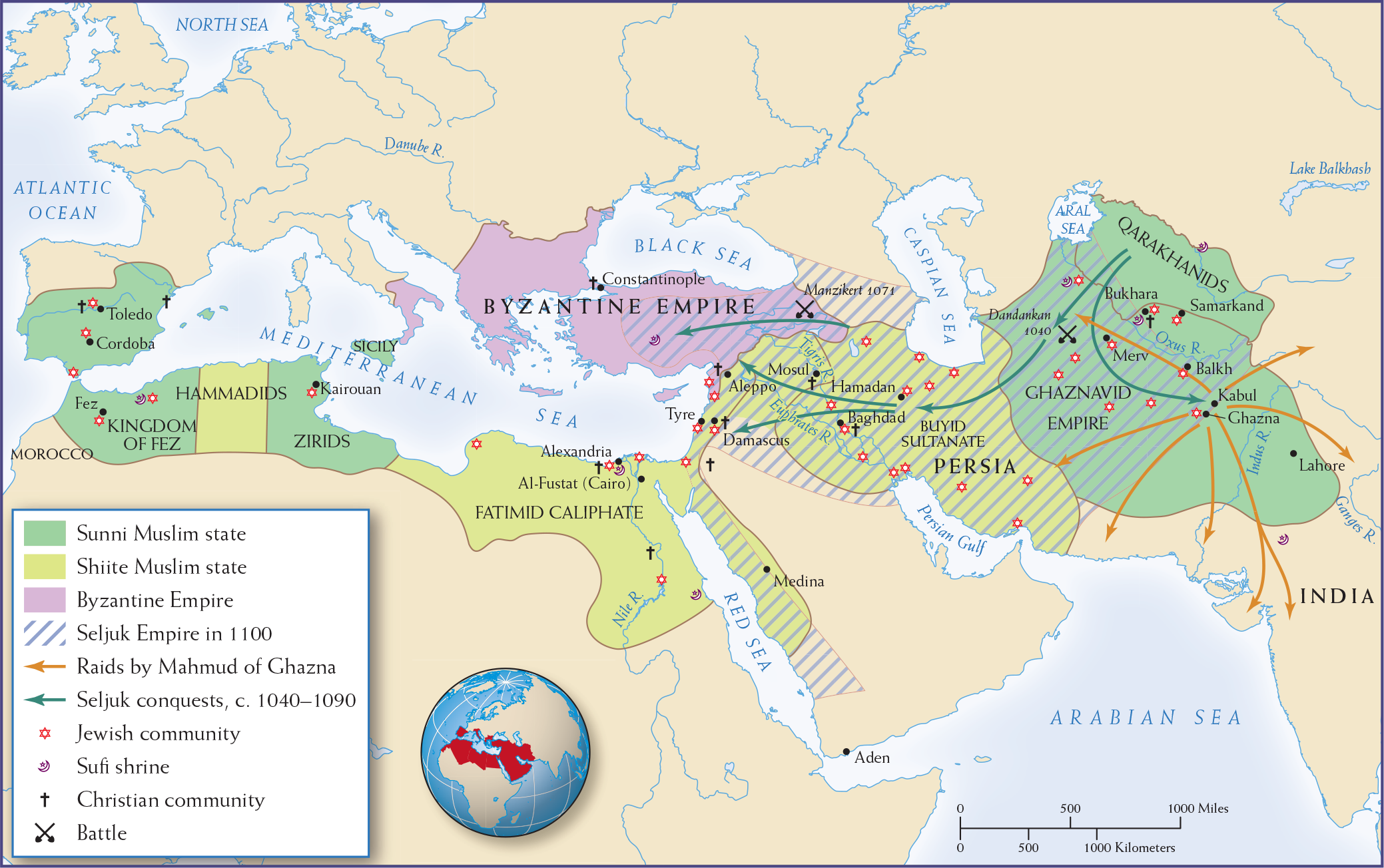 Map 10.2 is titled The Islamic World, 900-1200 C E.