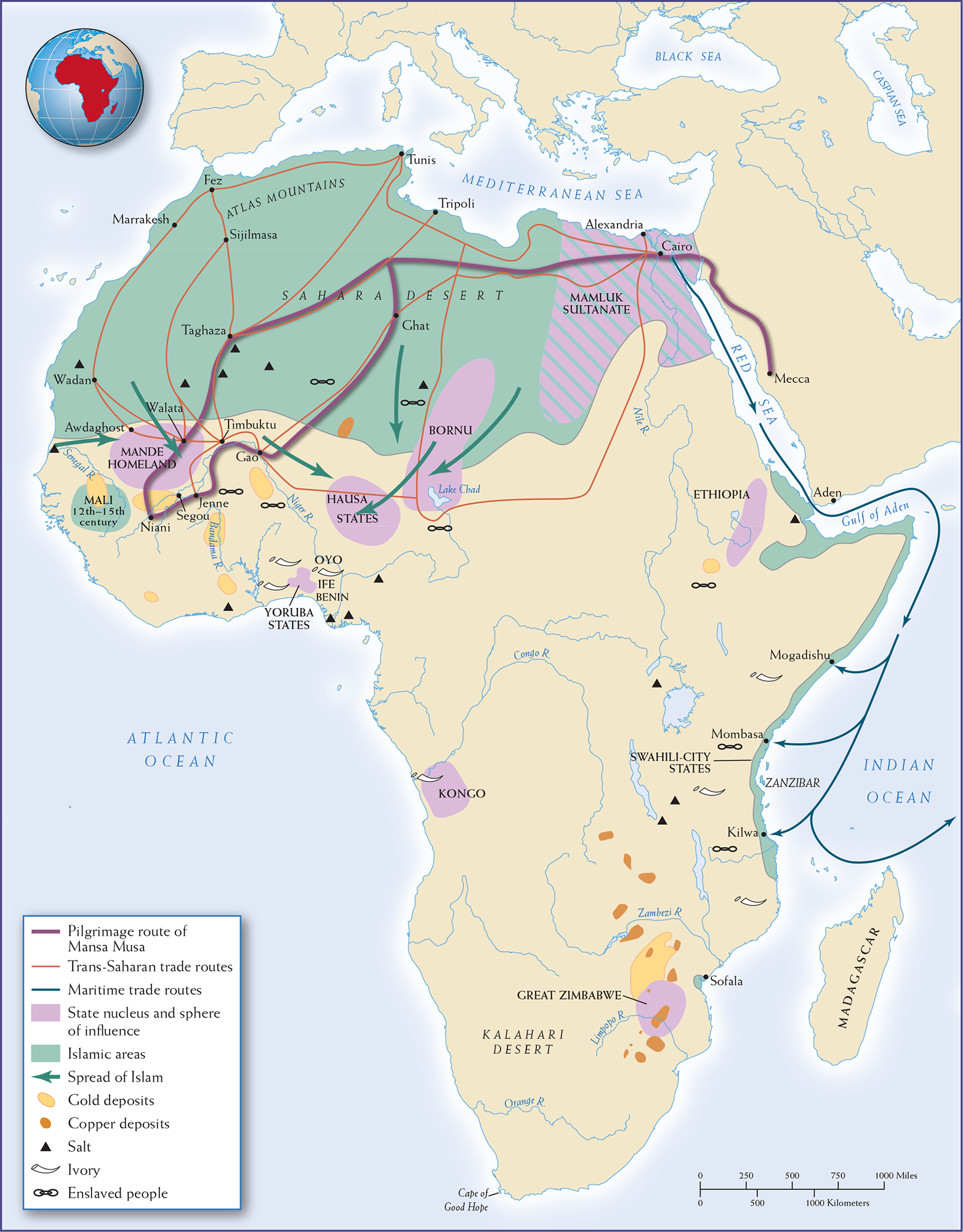 Map 10.8 is titled Sub-Saharan Africa, 1300.