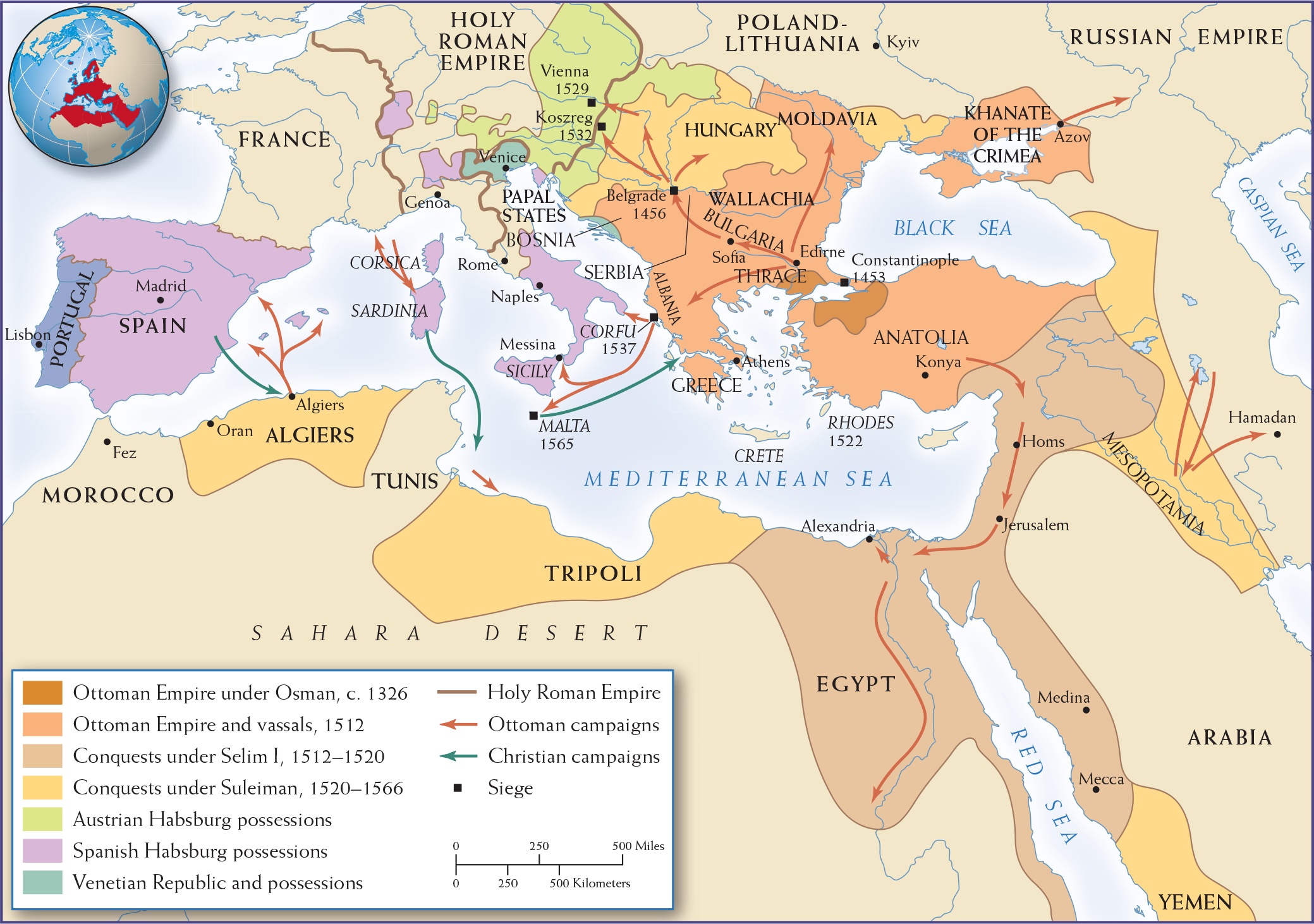 Map 11.2 is titled The Ottoman Empire, 1300-1566.