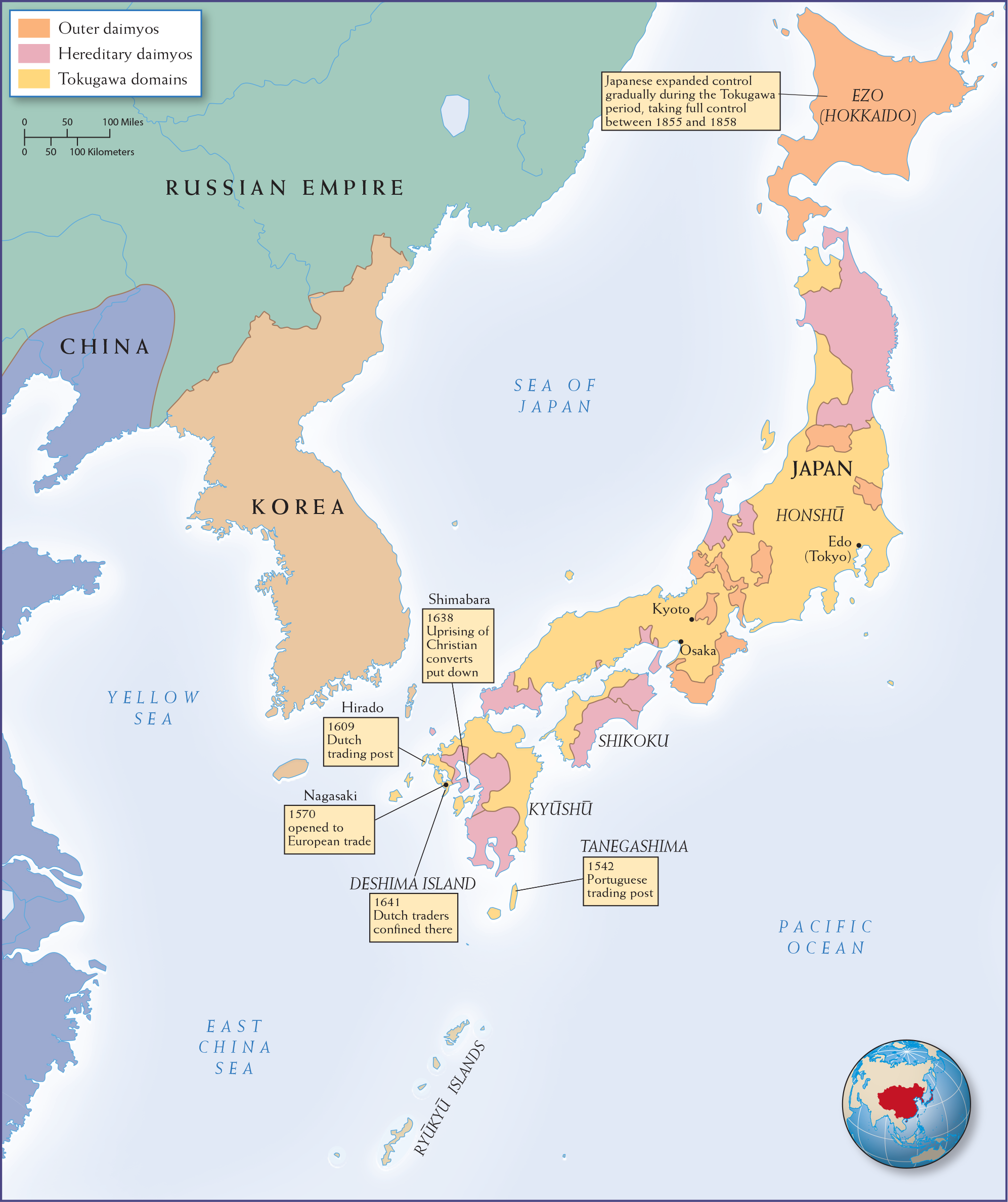 Map 13.6 is titled, Tokugawa Japan, 1603-1867.
